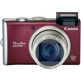 Canon PowerShot SX200 IS Digital Camera (Red)