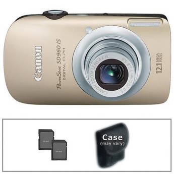 Canon PowerShot SD960 IS Digital Camera (Gold) with Basic Accessory Kit