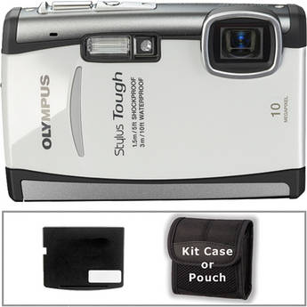 Olympus Stylus Tough-6000 Digital Camera with Basic Accessory Kit (White)