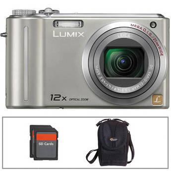 Panasonic Lumix DMC-ZS1 Digital Camera with Basic Accessory Kit (Silver)