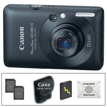 Canon PowerShot SD780 IS Digital Camera (Black) with Deluxe Accessory Kit