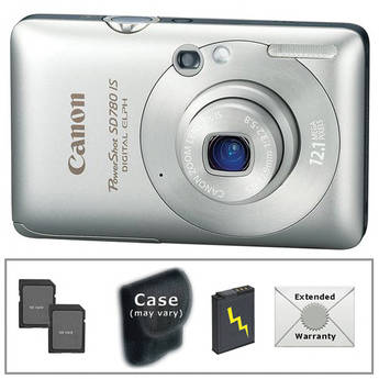 Canon PowerShot SD780 IS Digital Camera (Silver) with Deluxe Accessory Kit