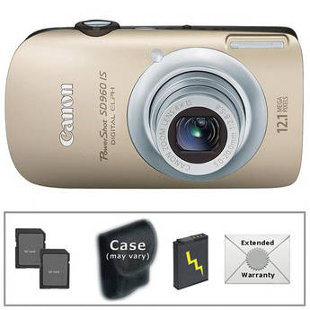 Canon PowerShot SD960 IS Digital Camera (Gold) with Deluxe Accessory Kit