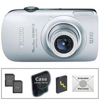 Canon PowerShot SD960 IS Digital Camera (Silver) with Deluxe Accessory Kit