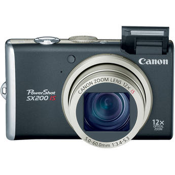 Canon PowerShot SX200 IS Digital Camera (Black) with Deluxe Accessory Kit
