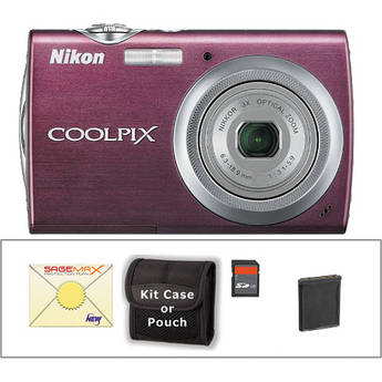 Nikon Coolpix S230 Digital Camera with Deluxe Accessory Kit (Plum)