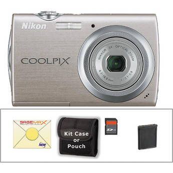 Nikon Coolpix S230 Digital Camera with Deluxe Accessory Kit (Warm Silver)