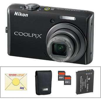 Nikon Coolpix S620 Digital Camera with Deluxe Accessory Kit (Jet Black)