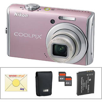 Nikon Coolpix S620 Digital Camera with Deluxe Accessory Kit (Dusty Pink)