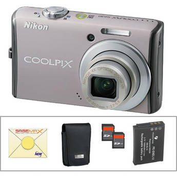 Nikon Coolpix S620 Digital Camera with Deluxe Accessory Kit (Rich Pearl)