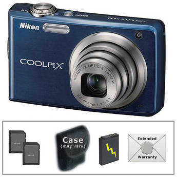 Nikon Coolpix S630 Digital Camera with Deluxe Accessory Kit (Midnight Blue)