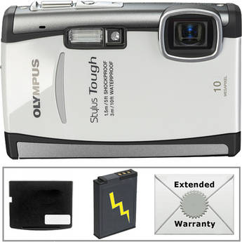 Olympus Stylus Tough-6000 Digital Camera with Deluxe Accessory Kit (White)