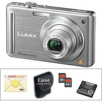 Panasonic Lumix DMC-FS25 Digital Camera (Silver) with Deluxe Accessory Kit