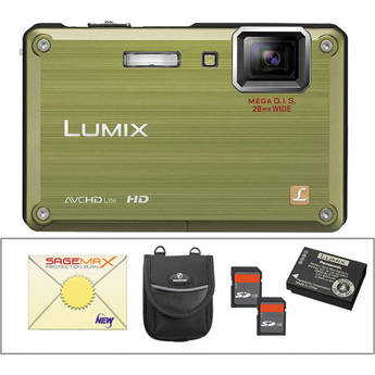 Panasonic Lumix DMC-TS1 Digital Camera with Deluxe Accessory Kit (Green)