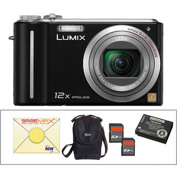 Panasonic Lumix DMC-ZS1 Digital Camera with Deluxe Accessory Kit (Black)