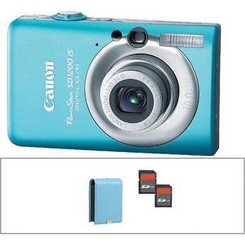 Canon PowerShot SD1200 IS Digital Camera with Basic Accessory Kit  (Blue)