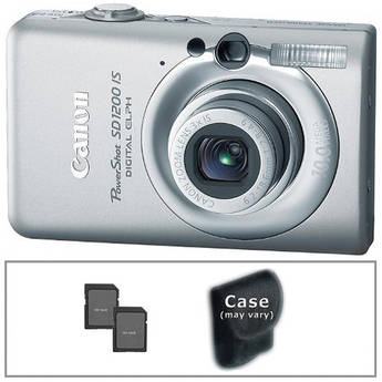 Canon PowerShot SD1200 IS Digital Camera with Basic Accessory Kit  (Light Grey)