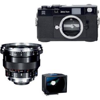 Zeiss Zeiss Ikon Rangefinder Film Camera, 18mm f/4 Distagon T* ZM Lens, 18mm ZI Viewfinder Bundle (Black)