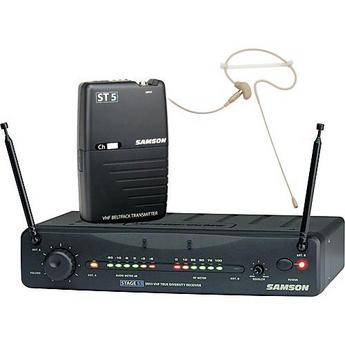 Samson Stage 55 Wireless VHF Bodypack Microphone System with SE10 Headset