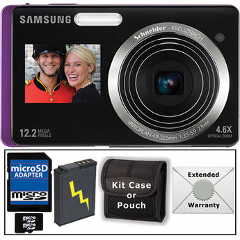 Samsung DualView TL225 Digital Camera with Basic Accessory Kit (Purple)