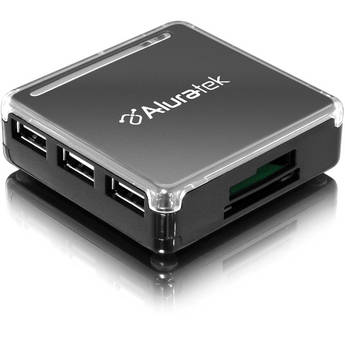 Aluratek USB 2.0 HUB CARD READER w/POWER ADAPTR