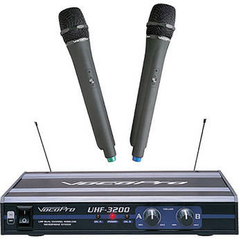 VocoPro UHF-3200 UHF Dual Channel Wireless Mic System
