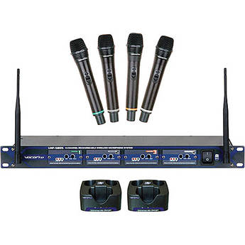 VocoPro UHF-5805 4 Channel UHF Rechargeable Wireless Microphone System