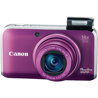 Canon PowerShot SX210 IS Digital Camera (Purple)