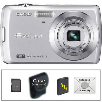 Casio Exilim EX-Z35 Digital Camera with Deluxe Accessory Kit (Silver)