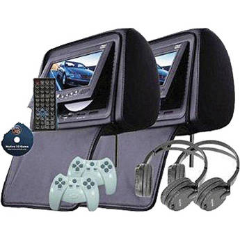 Swari HRTV7B 7" Headrest DVD Player Set (Black)