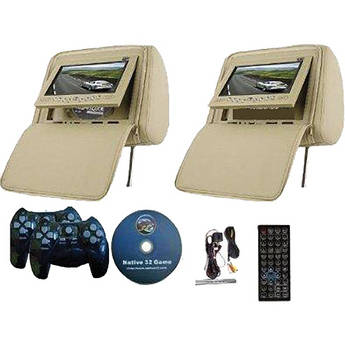 Swari HRTV7BE 7" Headrest DVD Player Set (Beige)