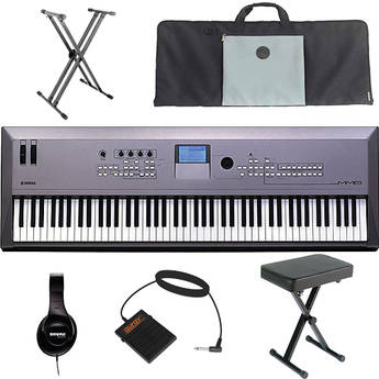 Yamaha MM8 88-Key Synthesizer Keyboard Value Bundle Kit
