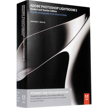 Adobe Photoshop Lightroom 3 Software for Mac & Windows (Student and Teacher Edition)