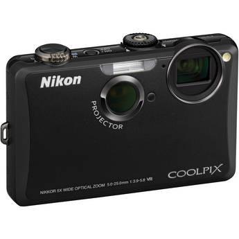 Nikon Coolpix S1100pj Digital Camera (Black)