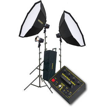 Novatron V400-D 3 FC Head Kit with 2 Softboxes and Wheeled Soft Case (115VAC)