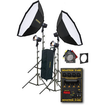 Novatron D1500 4 FC Light Kit W/2 Softboxes & Wheeled Soft Case (115VAC)