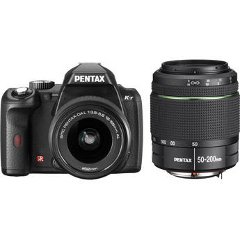 Pentax K-r Digital SLR Camera with 18-55mm and 50-200mm Zoom Lenses (Black)