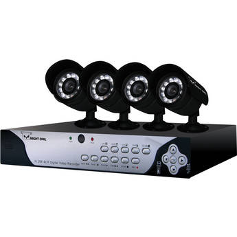 Night Owl 4-channel H.264 DVR with 4 Night Vision Cameras