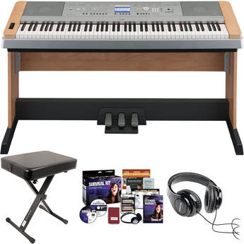 Yamaha DGX-640 Portable Grand Piano Complete Bundle (Cherry)