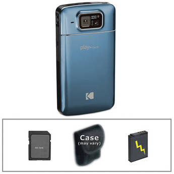 Kodak Zi10 PlayTouch Video Camera with Basic Accessory Kit (Blue)