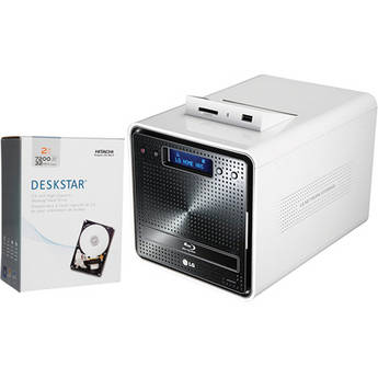 LG Electronics N2B1D Super Multi NAS Enclosure w/Blu-ray Re-Writer & 2x 2TB Hard Drives