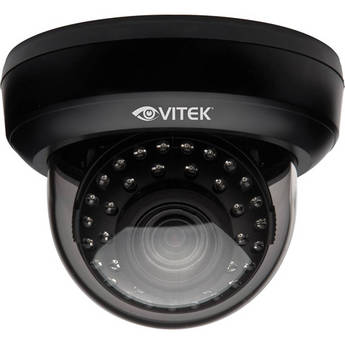 Vitek 620TVL I/D 2.8-12mm A/I IR DOM/WDR BLK Indoor 620TVL IR Varifocal Dome Camera (Black Base)