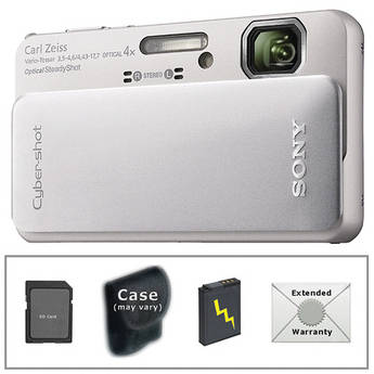 Sony Cyber-shot DSC-TX10 Digital Camera with Deluxe Accessory Kit (Silver)