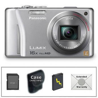 Panasonic C�mera Digital Lumix DMC-ZS10 com Kit de Acess�rios Deluxe (Prata)