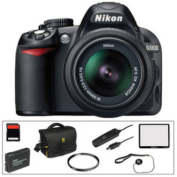 Nikon D3100 Digital SLR Camera w/18-55mm VR Lens and Basic Accessory Kit