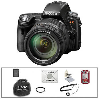 Sony SLT-A55VHZ Digital Camera & 18-250mm Lens with Basic Accessory Kit