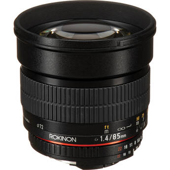 Rokinon 85mm f/1.4 Aspherical Lens for Nikon With Focus Confirm Chip