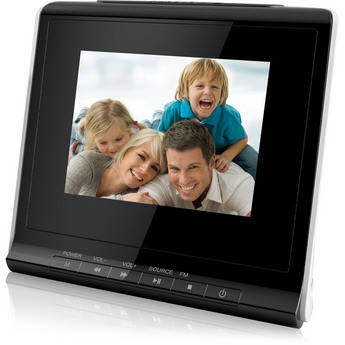 Coby DP356 - �lbum de Foto Digital com Rel�gio Despertador de 3,5 polegadas (8,89cm) (preta)