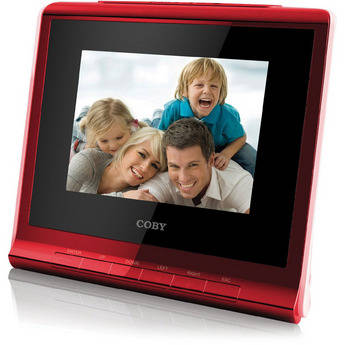 Coby DP356 3.5" Digital Photo Album with Alarm Clock (Red)