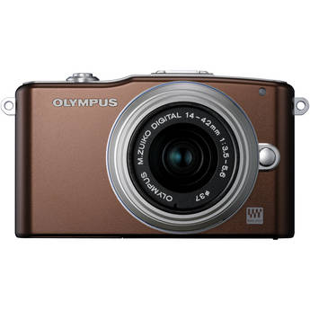 Olympus E-PM1 Mirrorless Micro Four Thirds Digital Camera with 14-42mm II Lens (Brown)